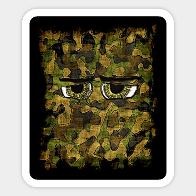 Camo Eyes - Camouflage Design Sticker by Highseller